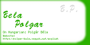 bela polgar business card